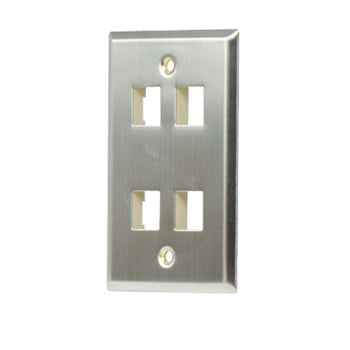Pass And Seymour 1-Gang Stainless Wall Plate 4-Port (WP3404SS)
