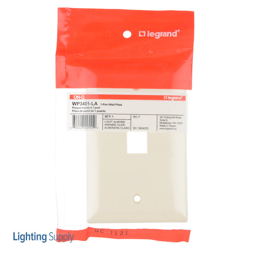 Pass And Seymour 1-Gang Wall Plate 1 Port Light Almond (WP3401LA)