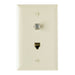Pass And Seymour 1 Telephone F Type Coax In 1-Gang Thermoplastic Plate Ivory (TPTELTVI)
