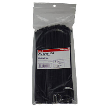 Pass And Seymour 11 Inch Black Cable Ties 100 Pack (AC4005100)