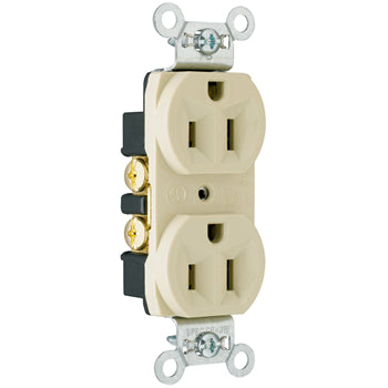 Pass And Seymour 15A 125V Construction Duplex Receptacle Ivory (CRB5262I)