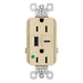 Pass And Seymour 15A 125V Duplex Hospital Grade Tamper-Resistant Receptacle And USBA-USBC 3.1A Ivory (TR15HUSBACI)