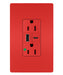 Pass And Seymour 15A 125V Duplex Hospital Grade Tamper-Resistant Receptacle And USBA-USBC 3.1A Red (TR15HUSBACRED)