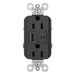 Pass And Seymour 15A 125V Duplex Tamper-Resistant Receptacle And USBA-USBC 3.1A Black (TR15USBACBK)