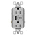 Pass And Seymour 15A 125V Duplex Tamper-Resistant Receptacle And USBA-USBC 3.1A Gray (TR15USBACGRY)