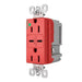 Pass And Seymour 15A 125V Hospital Grade Tamper-Resistant Receptacle And 2 USBC Fast Charge Red (TR15HUSBCC6RED)