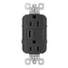 Pass And Seymour 15A 125V Tamper-Resistant Receptacle And USBA And USBC Fast Charge Black (TR15USBAC6BK)