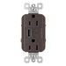 Pass And Seymour 15A 125V Tamper-Resistant Receptacle And USBA And USBC Fast Charge Brown (TR15USBAC6)