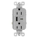 Pass And Seymour 15A 125V Tamper-Resistant Receptacle And USBA And USBC Fast Charge Gray (TR15USBAC6GRY)