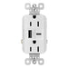 Pass And Seymour 15A 125V Tamper-Resistant Receptacle And USBA And USBC Fast Charge White (TR15USBAC6W)