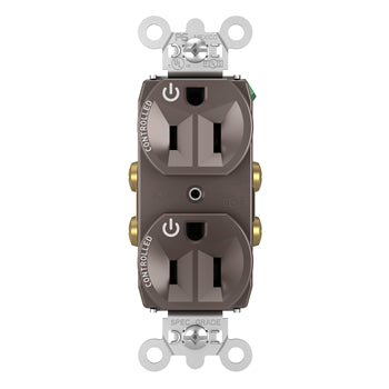 Pass And Seymour 15A Dual-Controlled Duplex Receptacle Brown (5262CD)