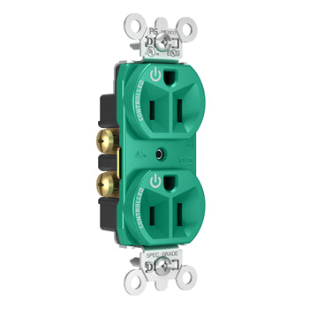 Pass And Seymour 15A Dual-Controlled Duplex Receptacle Green (5262CDGN)