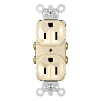 Pass And Seymour 15A Dual-Controlled Duplex Receptacle Light Almond (5262CDLA)