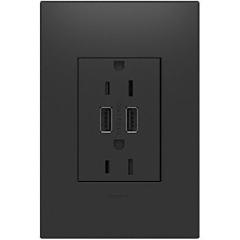 Pass And Seymour 15A Duplex Outlet With Dual USB Gray (ARTRUSB153G4)