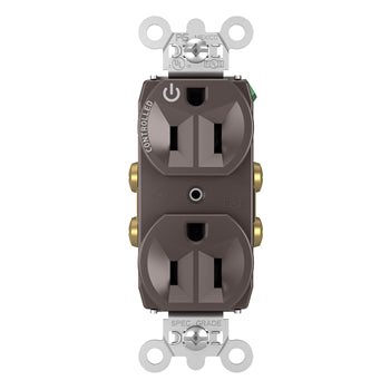 Pass And Seymour 15A Half Controlled Duplex Receptacle Brown (5262CH)