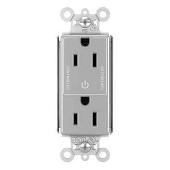 Pass and Seymour 15A Half Controlled Plugtail Receptacle Gray  (PT26252SCCTGRY)