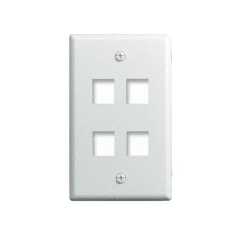 Pass And Seymour 1-Gang Wall Plate 4-Port White (WP3404WH)