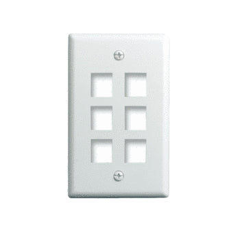 Pass And Seymour 1-Gang Wall Plate 6-Port Ivory (WP3406IV)