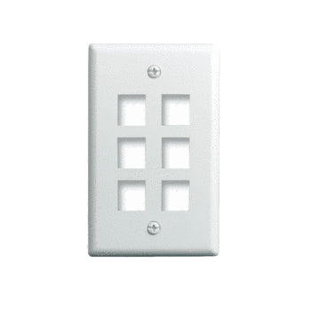 Pass And Seymour 1-Gang Wall Plate 6-Port White (WP3406WH)