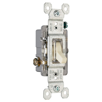 Pass And Seymour 1P Lighted Toggle Switch 15A 120V Ivory (660ISLG)