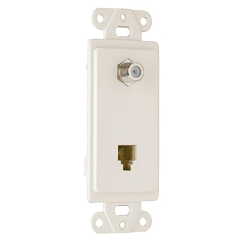 Pass And Seymour 2 4W Telephone Outlets Single Plate (26TELTVLACC10)