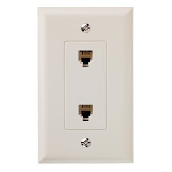 Pass And Seymour 2 4W Telephone Outlets Single Plate (26TE24LA)