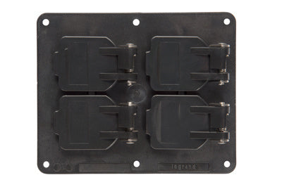 Pass and Seymour 2-Gang Black Flip Lid 2-Duplex Cover Plate  (3260WBK)