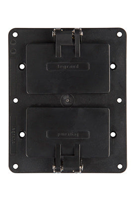 Pass and Seymour 2-Gang Black Flip Lid 2-GFCI Cover Plate  (3251WBK)