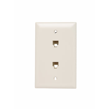Pass And Seymour 2 Telephone 4 Conductor 1-Gang Thermoplastic Plate Light Almond (TPTE2LA)