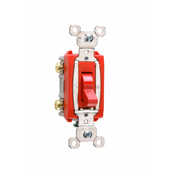 Pass And Seymour 20A 120/277VAC Back And Side Wire Double-Pole Switch Red (PS20AC2RED)