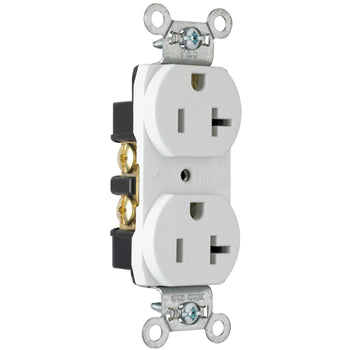Pass And Seymour 20A 125V Construction Grade Duplex Receptacle Smooth Face White (CRB5362SW)
