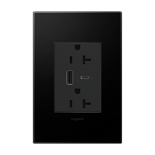 Pass And Seymour 20A 125V Duplex Tamper-Resistant Receptacle And Dual USB Type AC 6A Graphite (ARTRUSB206ACG4)