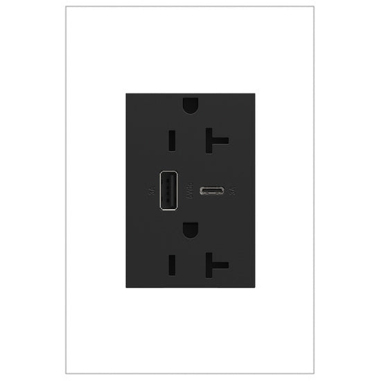 Pass And Seymour 20A 125V Duplex Tamper-Resistant Receptacle And Dual USB Type AC 6A Graphite (ARTRUSB206ACG4)