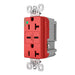 Pass And Seymour 20A 125V Hospital Grade Tamper-Resistant Receptacle And 2 USBC Fast Charge Red (TR20HUSBCC6RED)