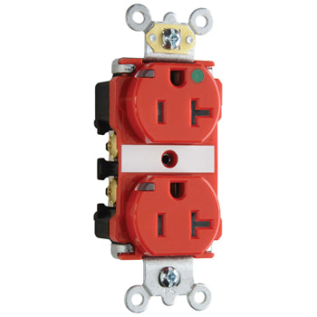 Pass And Seymour 20A 125V Indicating Grade Tamper-Resistant Hospital Grade Power Indicator Compact Receptacle (TR8300HPIRED)