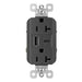 Pass And Seymour 20A 125V Tamper-Resistant Receptacle And USBA And USBC Fast Charge Black (TR20USBAC6BK)