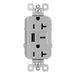 Pass And Seymour 20A 125V Tamper-Resistant Receptacle And USBA And USBC Fast Charge Gray (TR20USBAC6GRY)