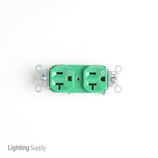Pass And Seymour 20A Dual-Controlled Duplex Receptacle Green (5362CDGN)