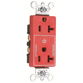 Pass And Seymour 20A Half Controlled Decorator Receptacle Red (26352CHRED)