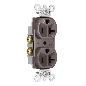 Pass And Seymour 20A Half Controlled Duplex Receptacle Brown (5362CH)