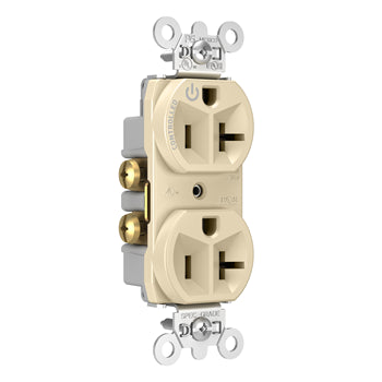 Pass And Seymour 20A Half Controlled Duplex Receptacle Ivory (5362CHI)