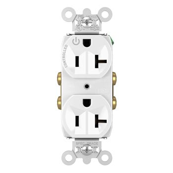 Pass And Seymour 20A Half Controlled Duplex Receptacle White (5362CHW)