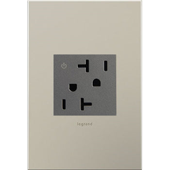 Pass And Seymour 20A Tamper-Resistant Dual Controlled Outlet Magnesium (ARCD202M10)
