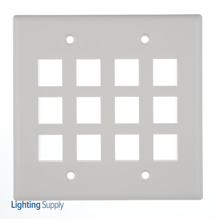 Pass And Seymour 2-Gang Wall Plate 12-Port White M5 (WP3212WH)