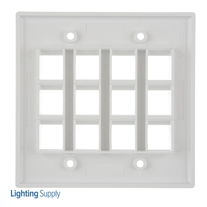 Pass And Seymour 2-Gang Wall Plate 12-Port White M5 (WP3212WH)