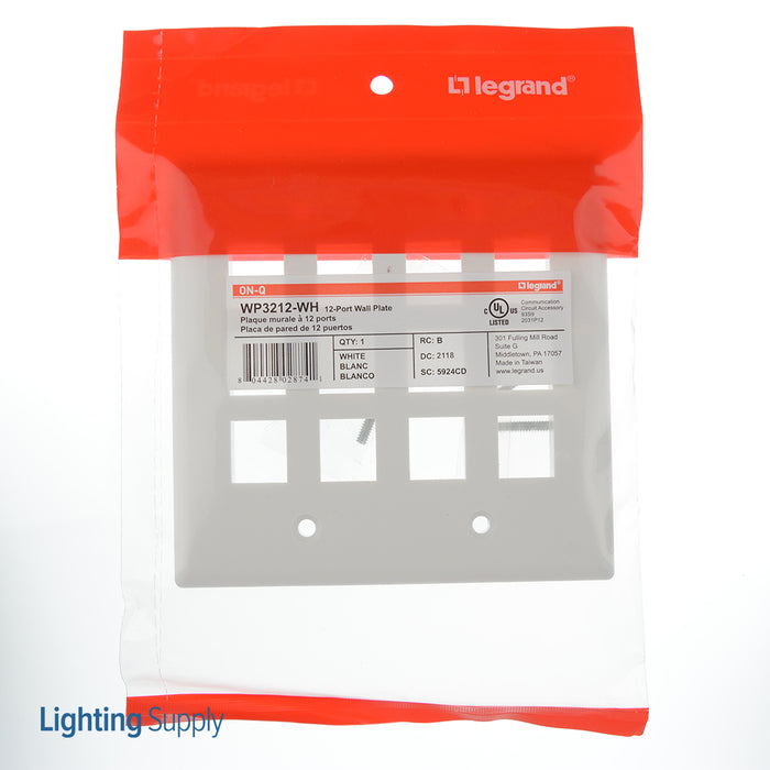 Pass And Seymour 2-Gang Wall Plate 12-Port White M5 (WP3212WH)