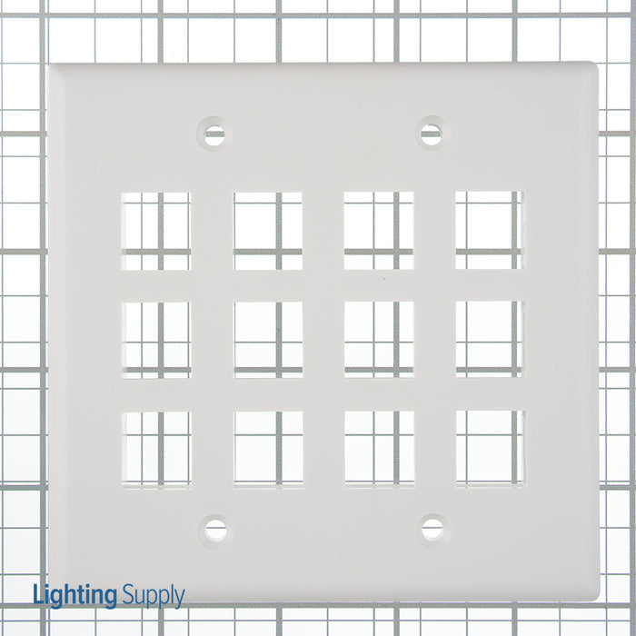Pass And Seymour 2-Gang Wall Plate 12-Port White M5 (WP3212WH)