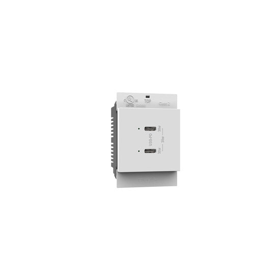 Pass And Seymour 2M 6A 30W USB-Power Delivery Type C/C White (ARUSB30PDW4)