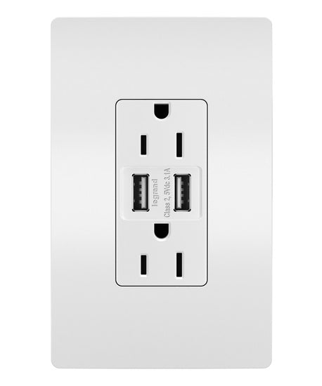 Pass And Seymour 3.1 USB And Duplex 15A White (TM826USBW)