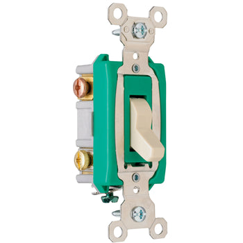 Pass And Seymour 30A 120/277VAC Back And Side Wire 3-Way Switch Ivory (PS30AC3I)